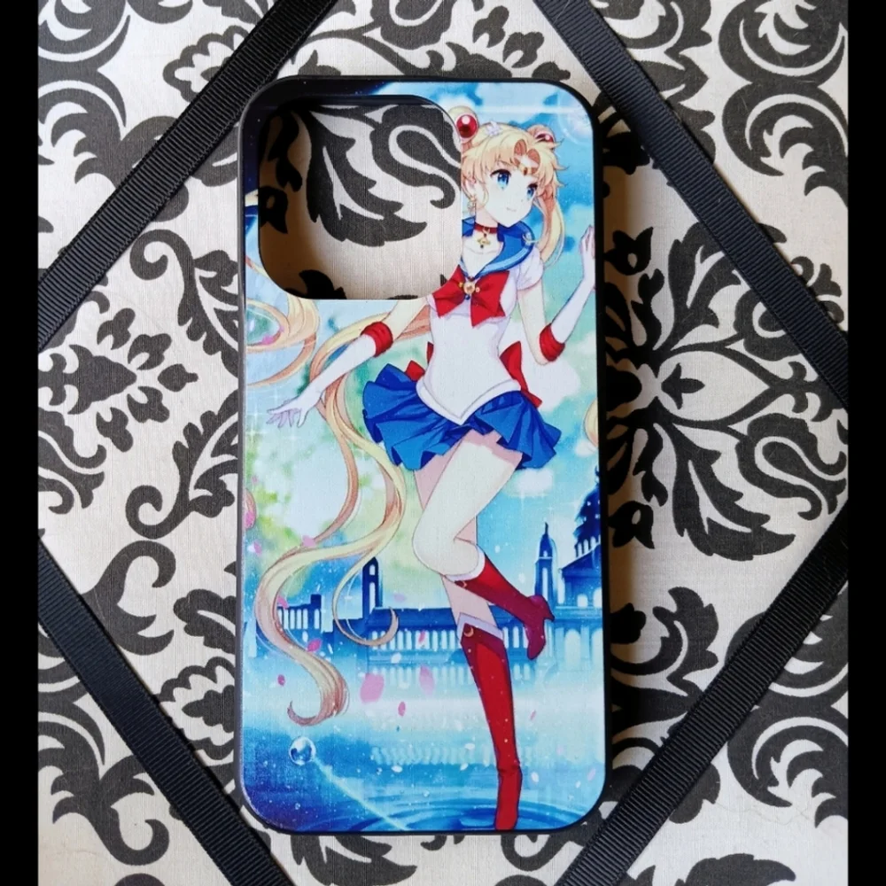 🖤*4/$15* iPhone 15 Pro Sailor Moon Phone Case Anime Cute Kawaii Black